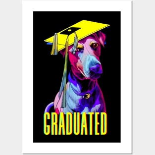 Paw-some Graduate - Dog with Graduation Cap Posters and Art